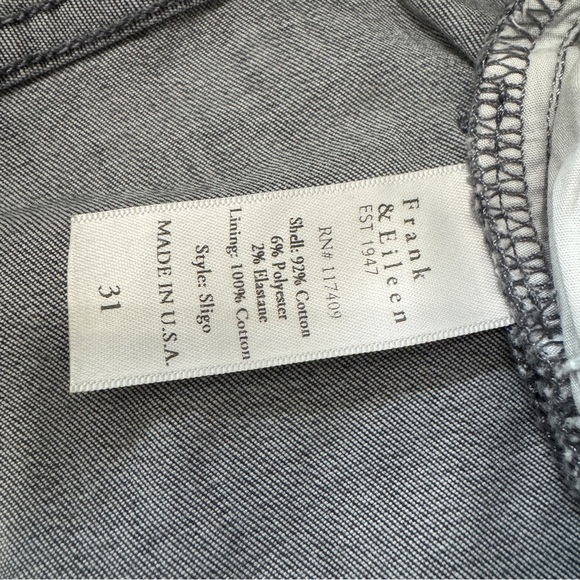 Frank & Eileen 31 Sligo Gray Wash Skinny Jeans ~ High Waist Raw Hem - Picture 10 of 10